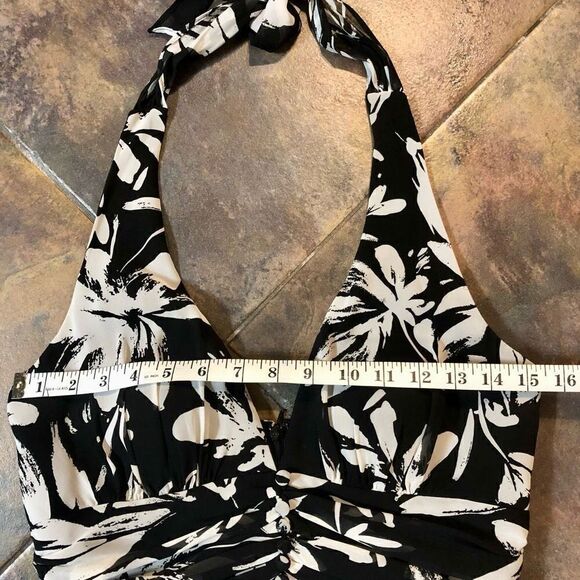 White House Black Market Women’s Floral Halter Tie Neck Sundress Size 4 - Picture 6 of 14